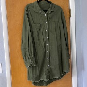 SHEIN Green Button Up Dress